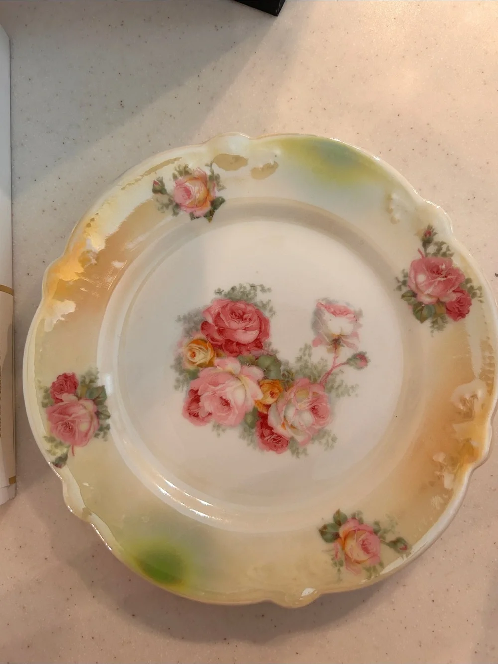 Set-4  Antique Schumann Bavaria Airbrushed Ombré Luster Rim Small Plates